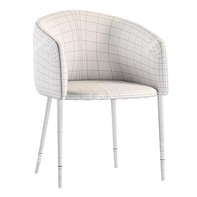  Asher Dining Armchair in Polo Club Toast 3D model image 3