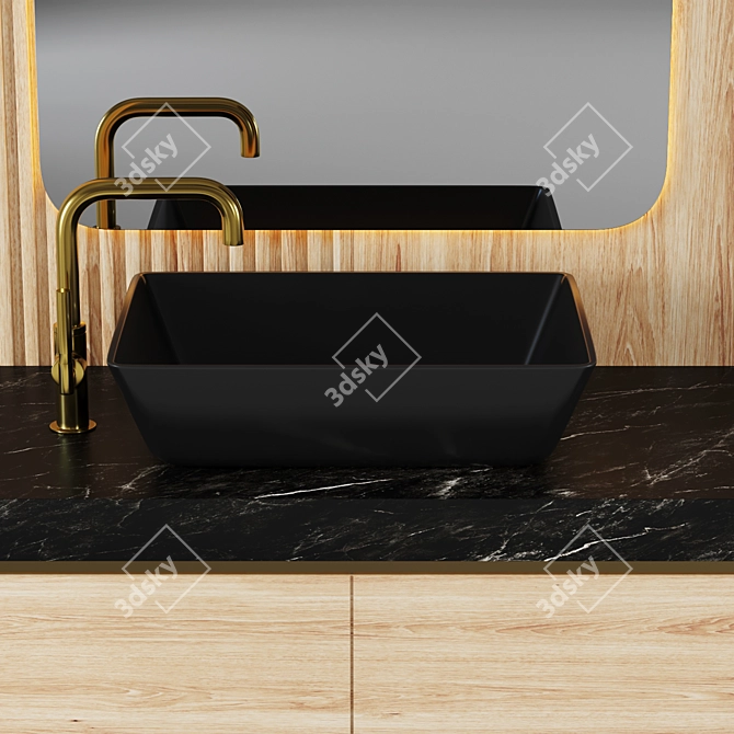 Modern Bathroom Vanity Set 3D model image 3