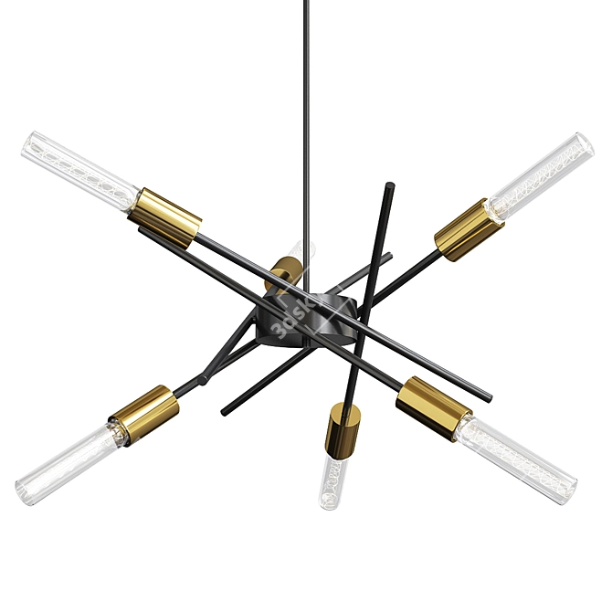 Modern Sputnik Chandelier Astra 6-Light 3D model image 1