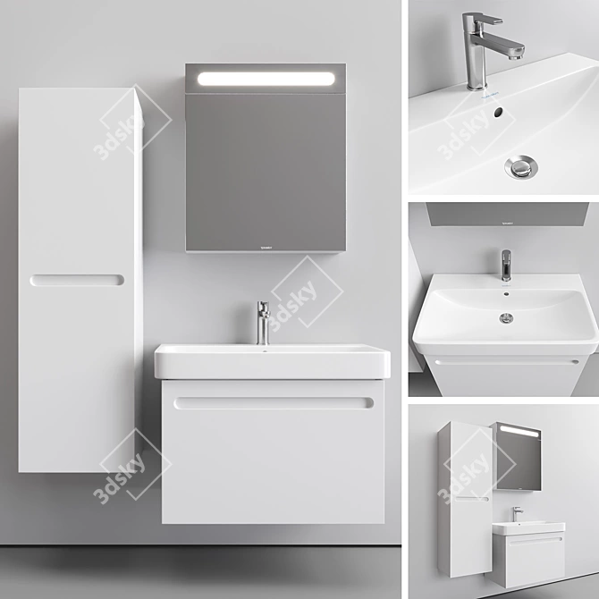 Modern Bathroom Furniture Set Duravit 3D model image 1