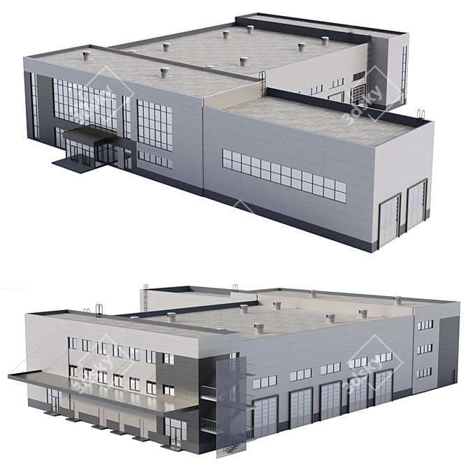 Industrial Service Station - 3D Model 3D model image 1