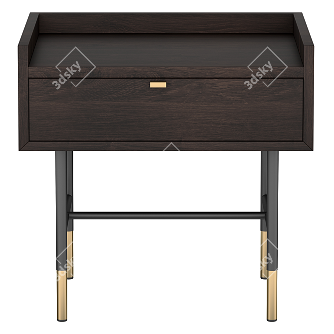 Modern Bedside Storage Box Cabinet 3D model image 2