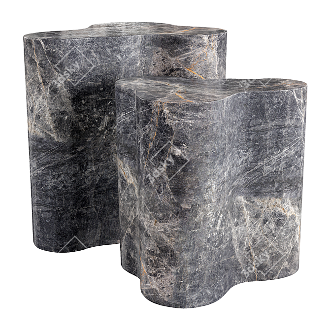 Marble Slab Side Tables Collection 3D model image 3