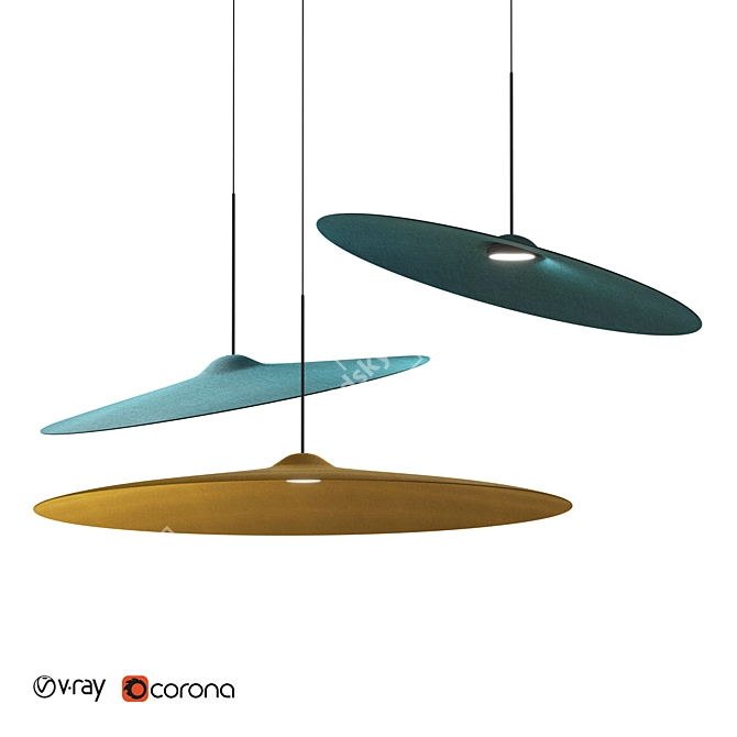 Eco-Friendly Acustica LED Pendant Lamp 3D model image 1