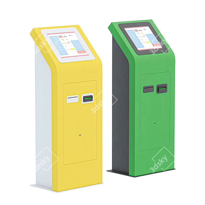 Universal Payment Terminal in Two Colors 3D model image 2