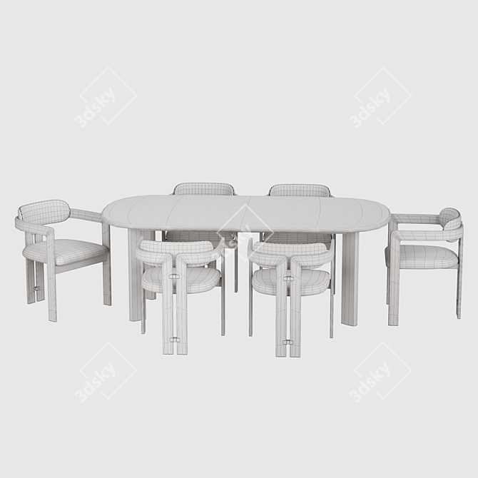 Modern Dining Set 3D Model 3D model image 3