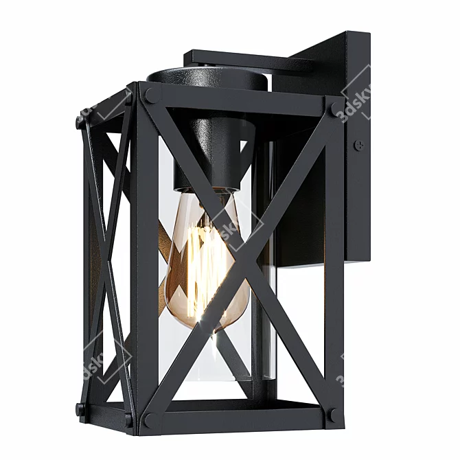 Morello Black Outdoor Wall Lantern 3D model image 1