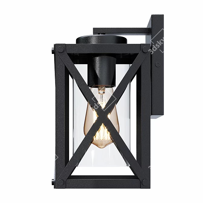 Morello Black Outdoor Wall Lantern 3D model image 2