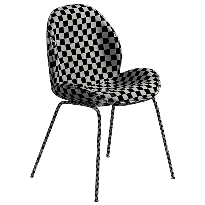 Modern Upholstered Beetle Dining Chair 3D model image 4