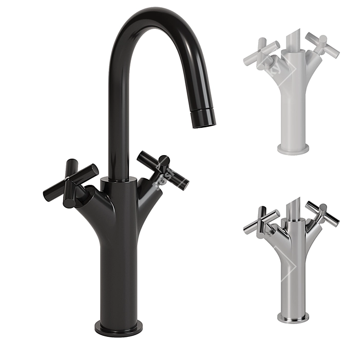 Sensea Nosu Two-Handle Basin Mixer 3D model image 4