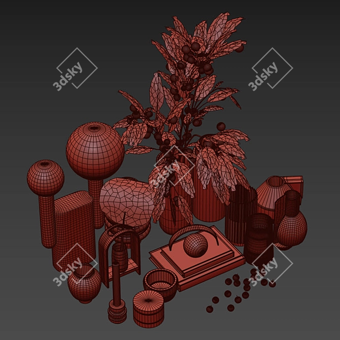 Elegant Decorative Set for Renderers 3D model image 4