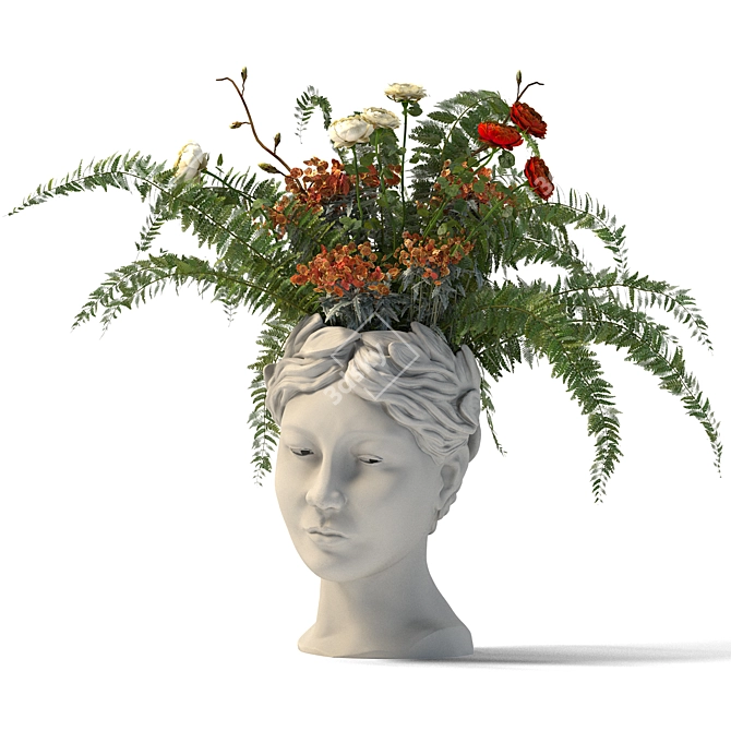  Contemporary Face Vase Decoration 3D model image 1