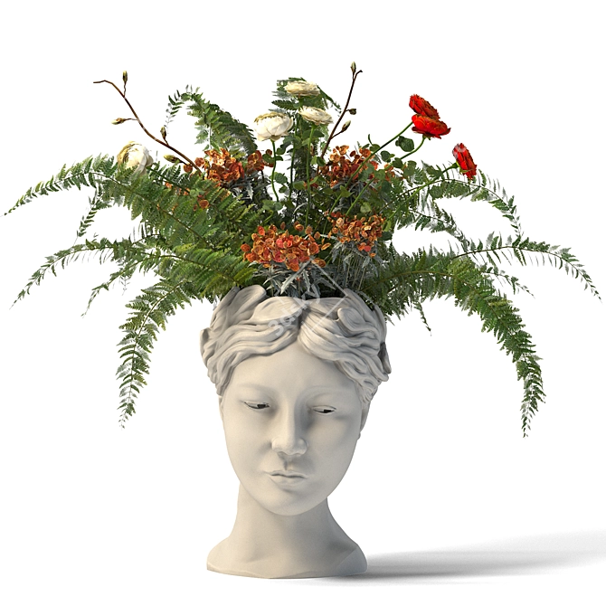  Contemporary Face Vase Decoration 3D model image 2