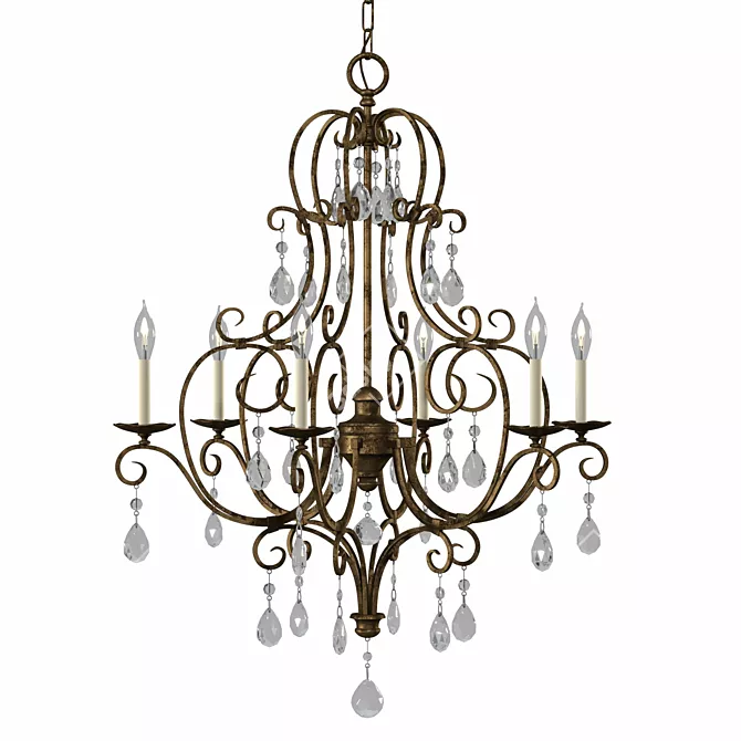 Feiss Chateau Pendant Light Mocha Bronze 3D model image 1