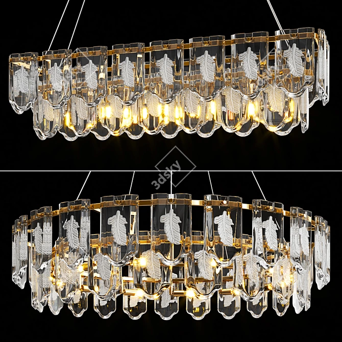 Crystal Metal Chandelier Collection 3D model image 1