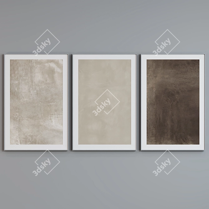 Modern Abstract Picture Frame Set 3D model image 3