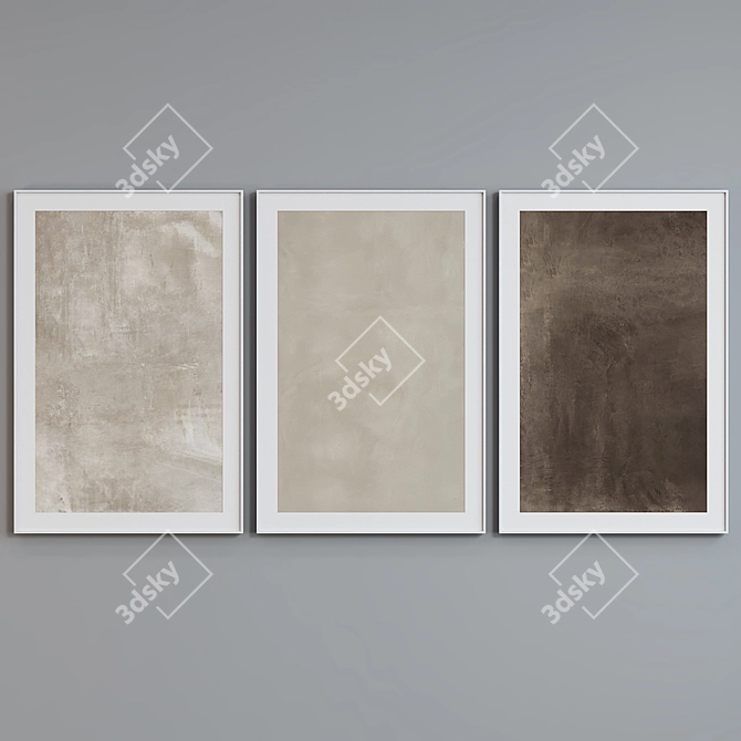 Modern Abstract Picture Frame Set 3D model image 4