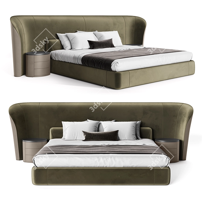 Luxury Vida Deluxe Bed 3D model image 2