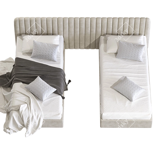 Modern Style Bed 247 Set 3D model image 4