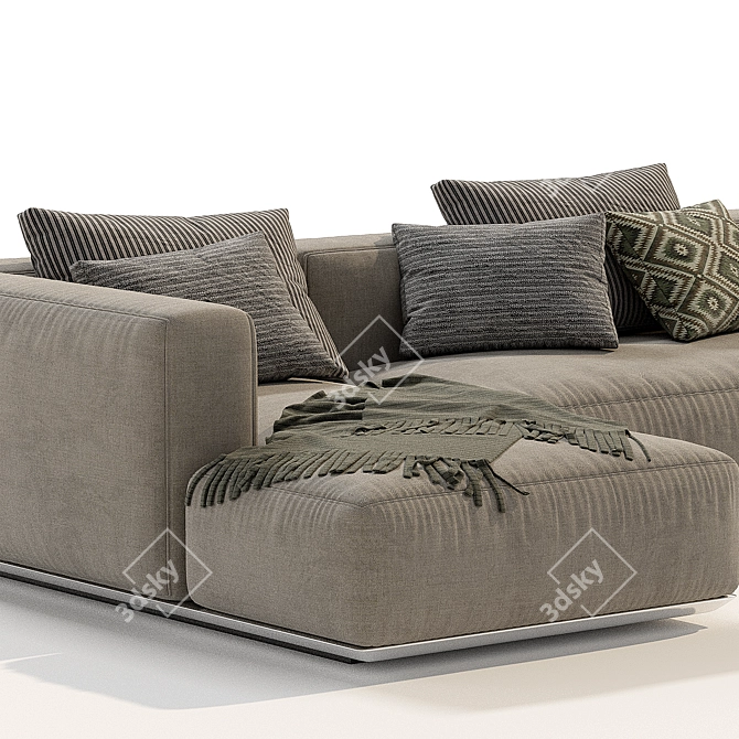  Luxe Flexform Grandemare Chaise sofa 3D model image 4