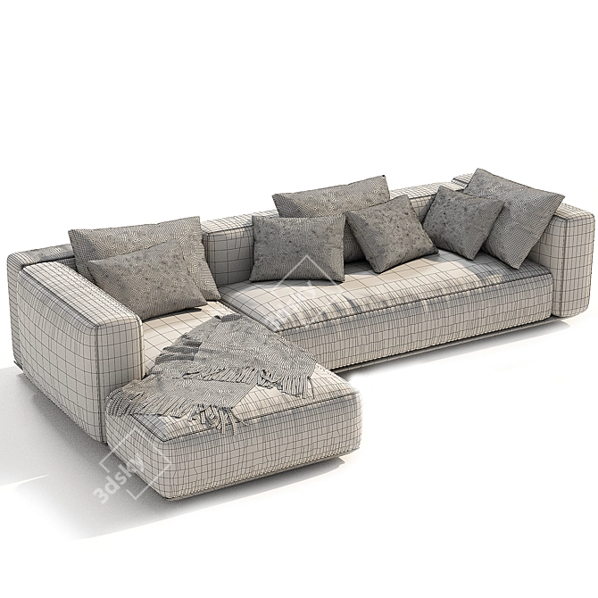  Luxe Flexform Grandemare Chaise sofa 3D model image 5