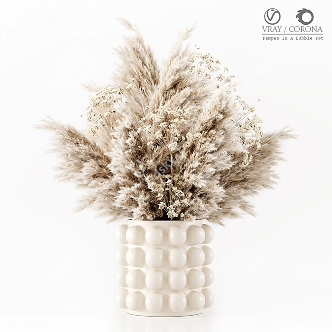 Pampas Bubble Pot Plant Display 3D model image 1