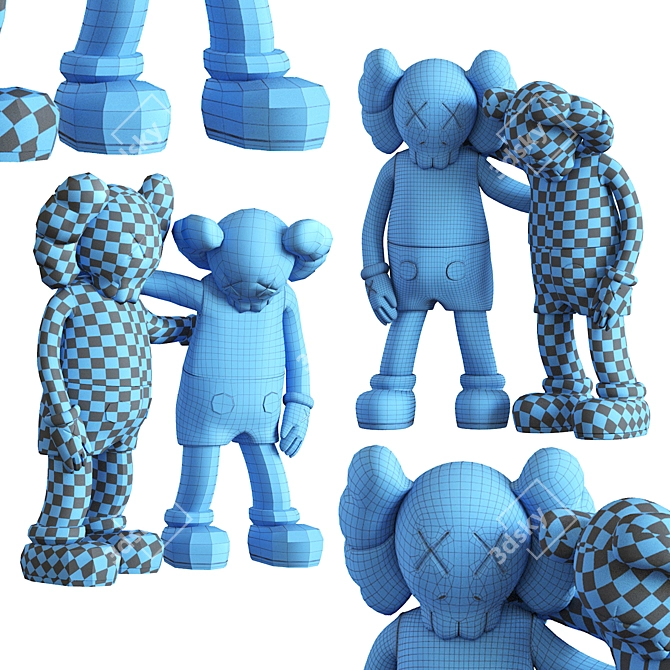 Contemporary Kaws Sculpture Figure 2013 3D model image 7