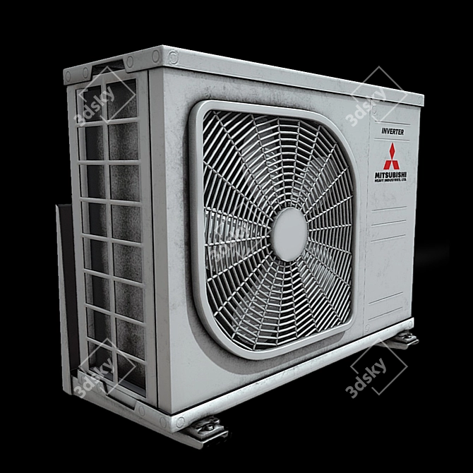 Animated PBR Air Conditioning Model 3D model image 2