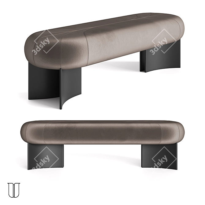 Velvet Bench Balance 3D model image 1