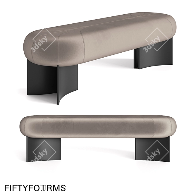 Velvet Bench Balance 3D model image 5