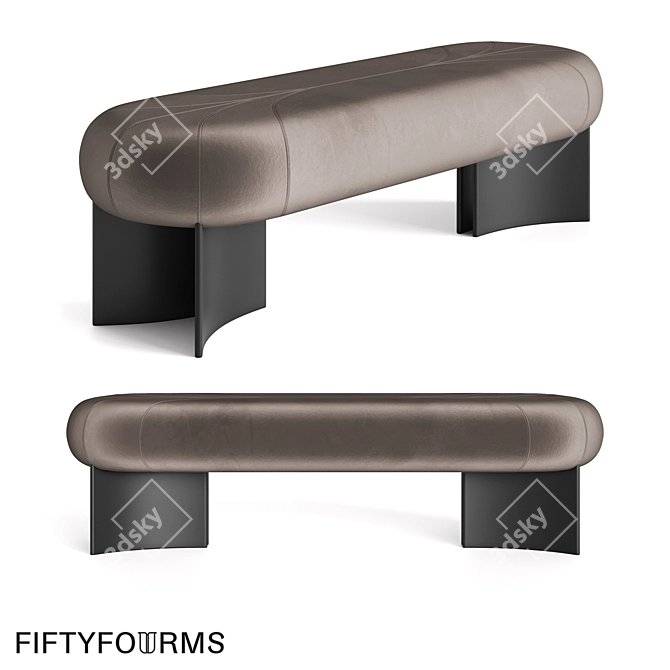 Velvet Bench Balance 3D model image 8