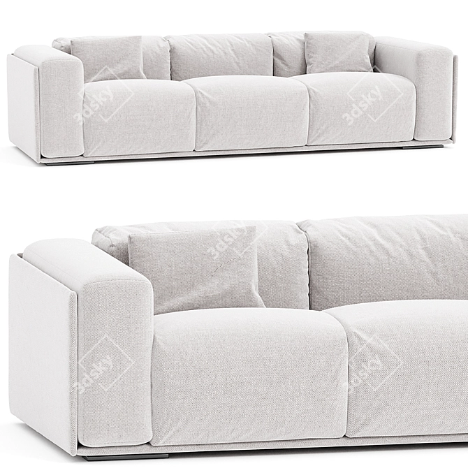  Coastal Chic Sand Sofa 3D model image 1