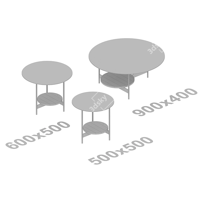 Chameleon Series Metallic Tables: Dual Surface 3D model image 2