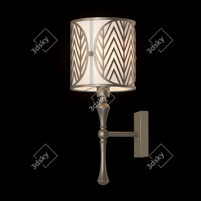 Elegant Art Deco Wall Sconce 3D model image 2