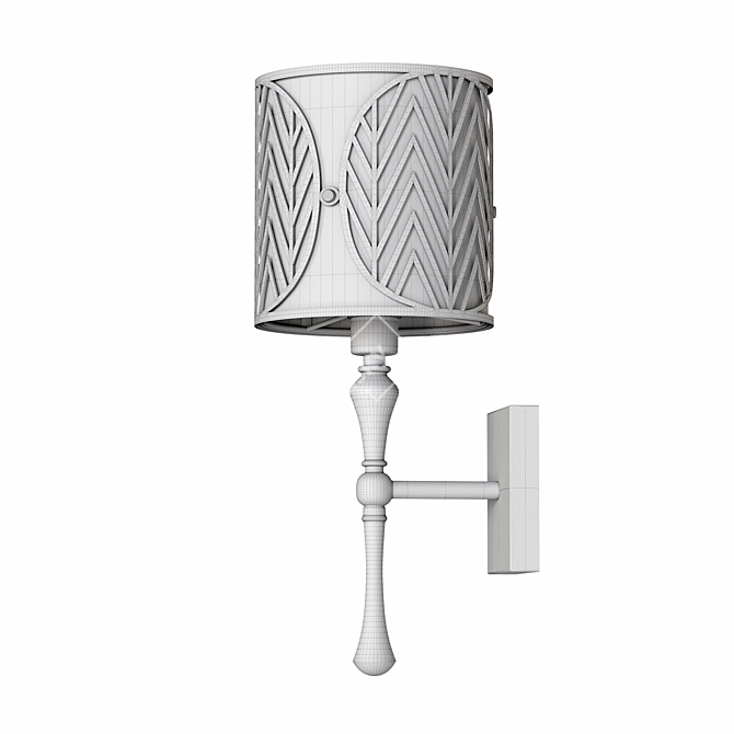 Elegant Art Deco Wall Sconce 3D model image 3