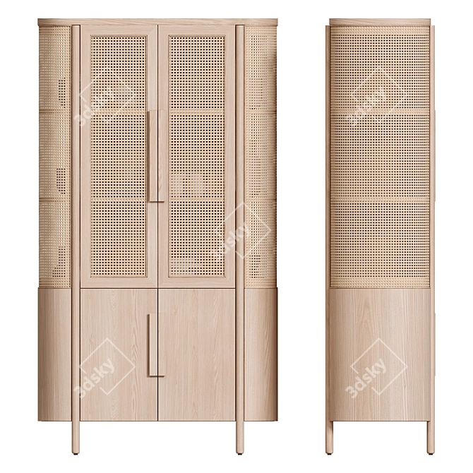 Fields Natural Storage Cabinet 80 3D model image 3