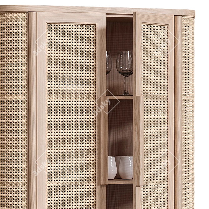 Fields Natural Storage Cabinet 80 3D model image 4