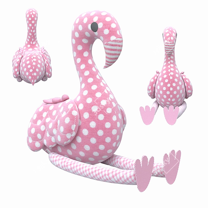 Smooth Flamingo Toy Set 3D model image 4