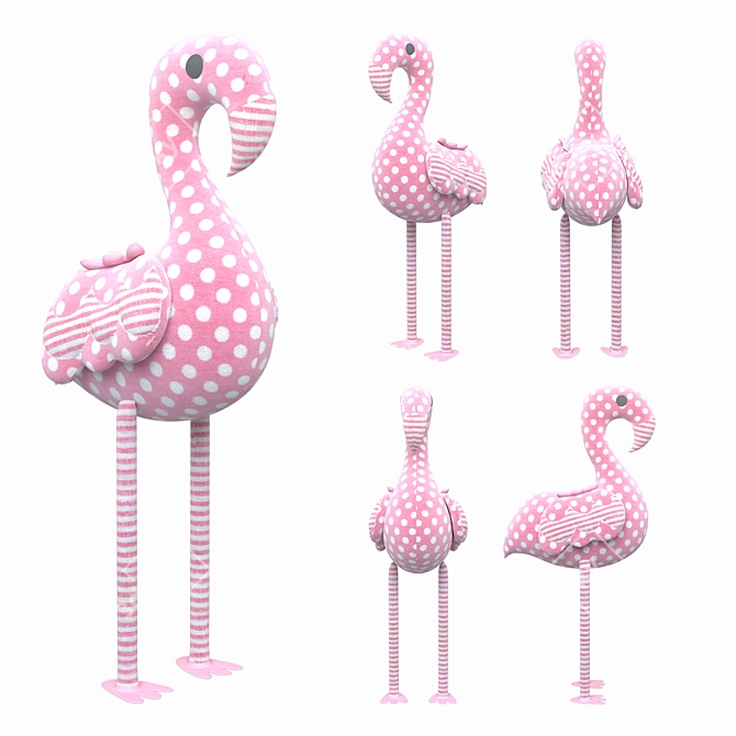 Smooth Flamingo Toy Set 3D model image 5