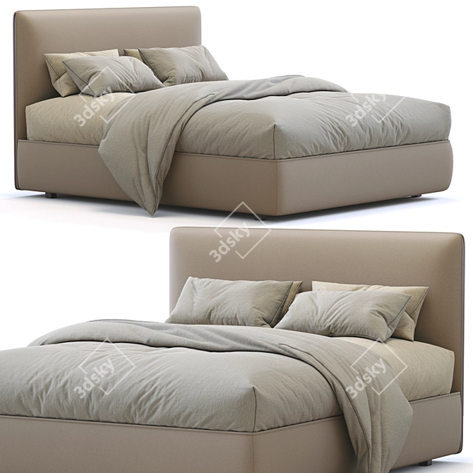 Elegant Molteni&C Ribbon Bed 3D model image 1