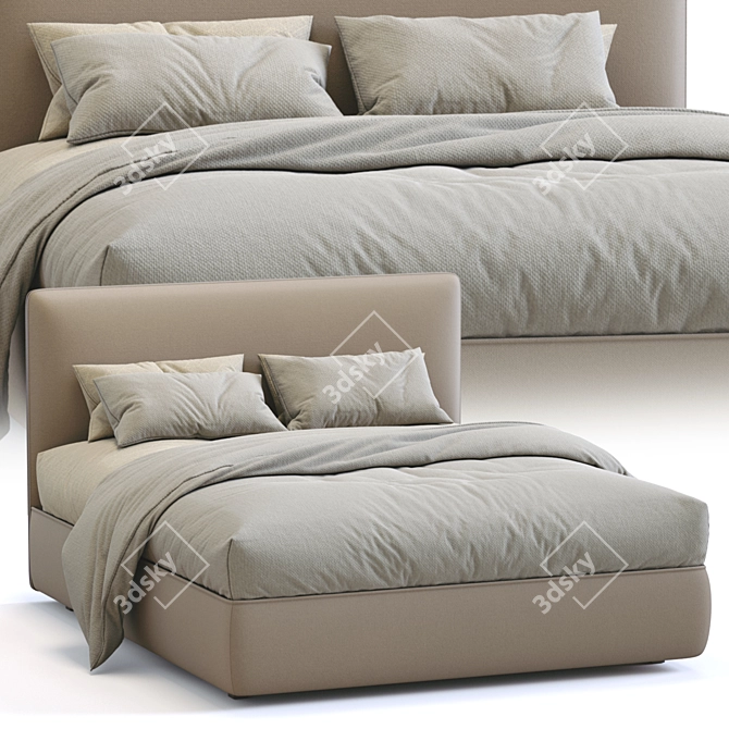 Elegant Molteni&C Ribbon Bed 3D model image 2