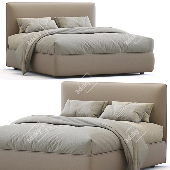 Elegant Molteni&C Ribbon Bed 3D model image 7