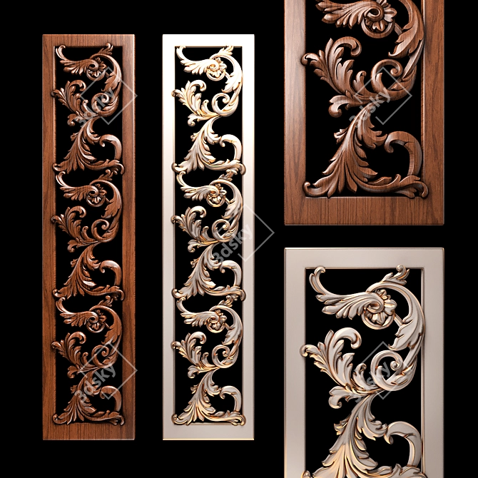 CNC-Cut Wood Art Model 3D model image 1