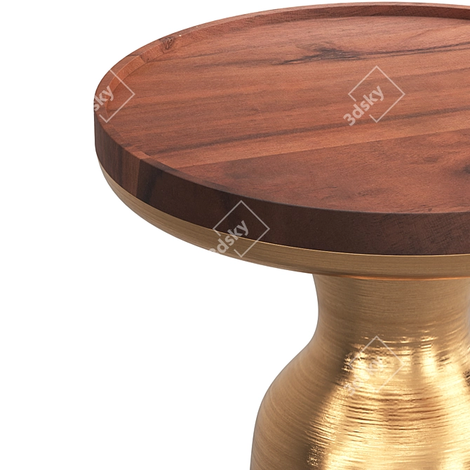 Solid Wood Tray Top End Table 3D model image 3