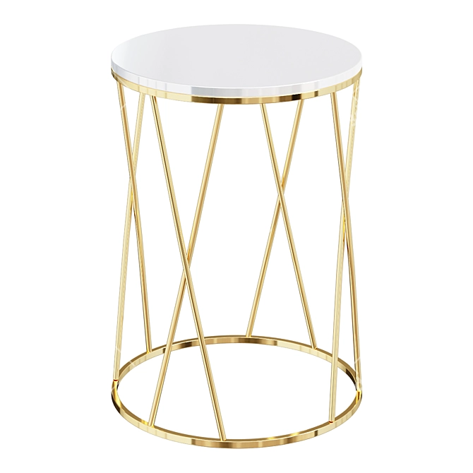 Luxury Modern Side Table with Underlight 3D model image 1