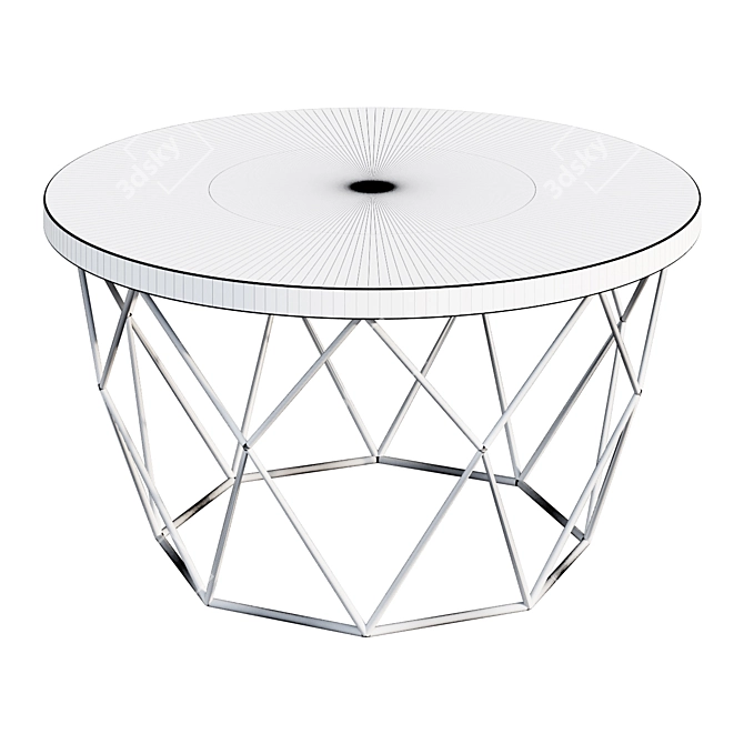 Round Industrial Wire Coffee Table 3D model image 2