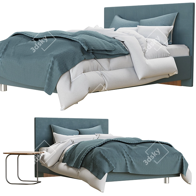 Hoff Bed Elsi with Side Table 3D model image 1