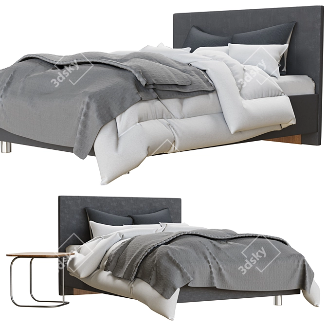 Hoff Bed Elsi with Side Table 3D model image 2