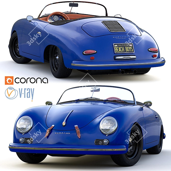 1956 Porsche Speedster 3D Model 3D model image 1