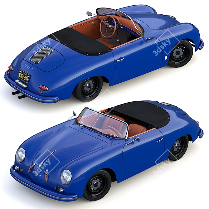 1956 Porsche Speedster 3D Model 3D model image 2